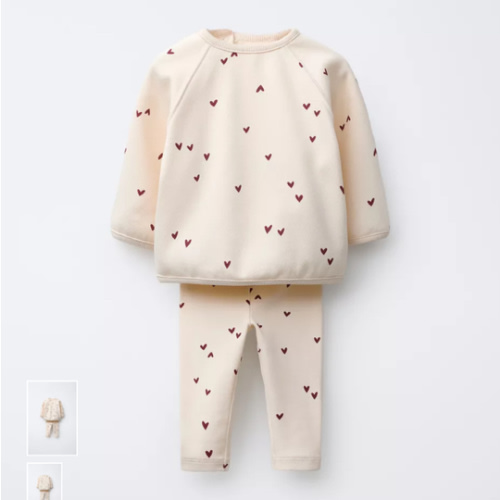 HEARTS SWEATSHIRT AND LEGGING SET - Ecru | ZARA United States