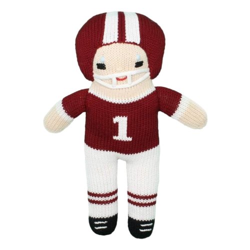 Zubels 7" Football Player Rattle Maroon - Spoiled Sweet Boutique - Spoiled Sweet Boutique