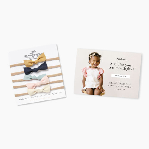 Little Poppy Co. Suede Headband (5 Pack) + Bow Subscription Gift Set - Assorted