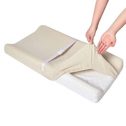 DONOMILO Muslin Changing Pad Cover,Ultra Soft Breathable Diaper Changing Table Cover for Baby Boys Girls,Neutral Fitted Changing Pad Sheets