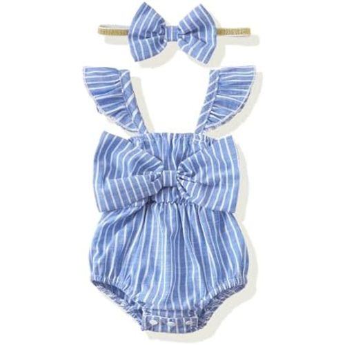 Renotemy Newborn Infant Baby Girl Clothes Rompers Summer Jumpsuits Short Sleeve Romper Infant Baby Clothes Girl