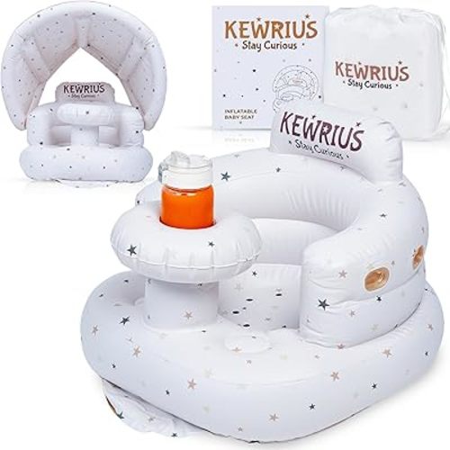 Inflatable Seat for Baby 3 Months and Up, Baby Chair Includes Removable Canopy, Baby Floor Seats for Sitting Up, Blow Up Baby Chair, Summer Seat Baby, Portable Inflatable Baby Chair