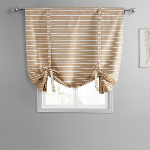 Gracie Oaks Hand Weaved Cotton Room Darkening Tie Up Window Shade | Wayfair