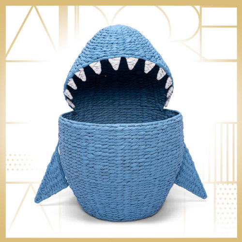 Adore Decor Sharky Laundry Hamper, Child & Pet Safe Toy Basket or Baby Shower Gift, Medium Blue | Wayfair