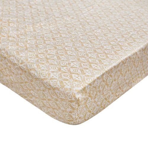 Kendi Neutral Crib Sheet - Diamond Pattern | Crane Baby