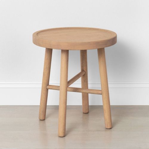 Shaker Accent Table Or Stool - Natural - Hearth & Hand™ With Magnolia: Rubberwood Frame, No Assembly Required