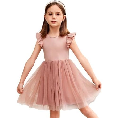 Arshiner Toddler Tutu Dress Little Girls Fluffy Summer Dresses Casual Party Tulle Sundress for Kids 2-6Y