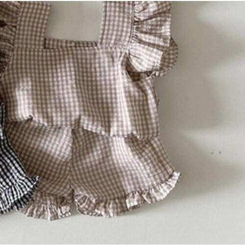 Checkered Ruffled Top and Bloomer TORTILLA 3-6MONTHS
