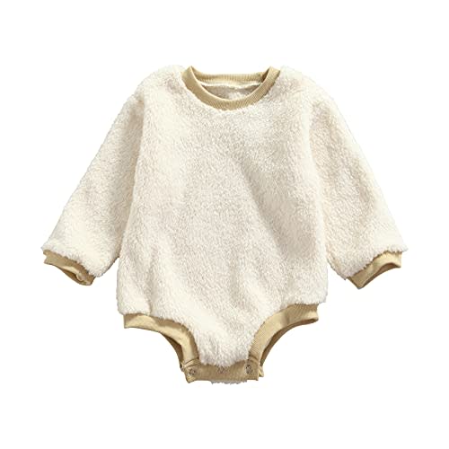 Baby Boy Girl Crewneck Sweatshirt Romper Long Sleeve Oversized Sweater Bodysuit Pullover Top Fall Clothes