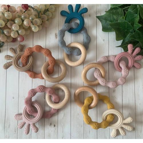 3-in-1 Teething Ring - Gray