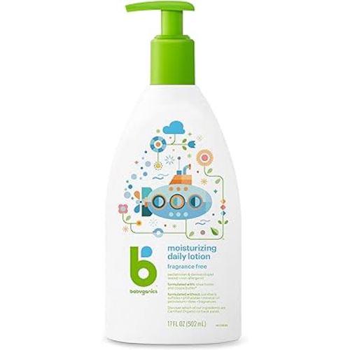 Babyganics Daily Lotion, Fragrance Free, 17oz, Non-Allergenic, Packaging May Vary