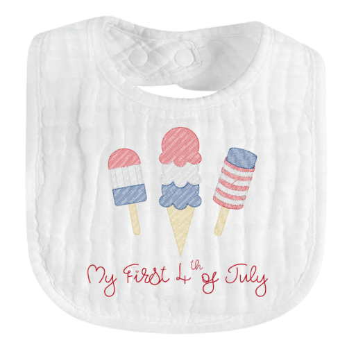 Victoria Milton- White Muslin Bib – AHA Designs
