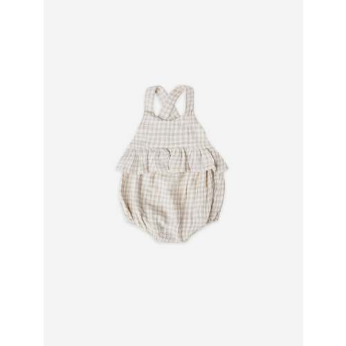 penny romper | silver gingham