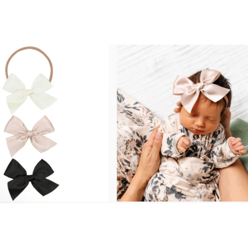 Satin Bow 3 Pack: Primrose Headbands