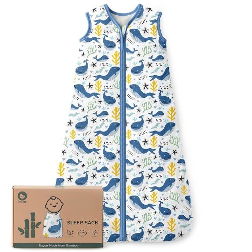 Baby Sleep Sack 0-6 Months Rayon Made From Bamboo 1.0 Tog Soft Wearable Blanket Baby Sleeping Bag for Infant Newborn 2-Way Zipper Toddler Sleep Sacks