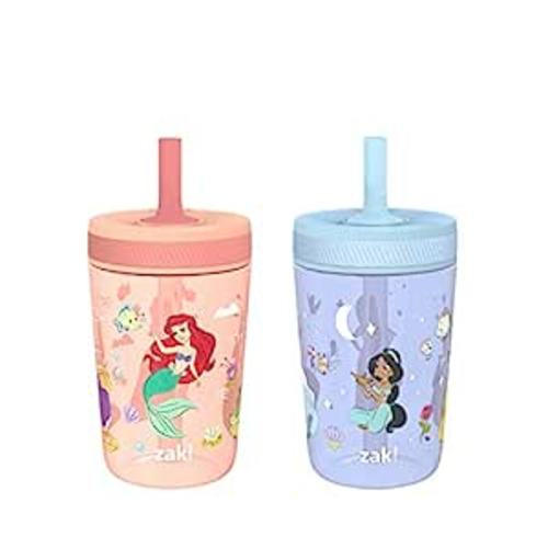 Amazon.com : Zak Designs Disney Princess Kelso Toddler Cups For Travel or Home, 15oz 2-Pack Plastic Sippy Cups, Leak-Proof For Kids (Ariel, Aurora, Belle, Cinderella, Jasmine, Mulan, Rapunzel, Tiana) : Baby
