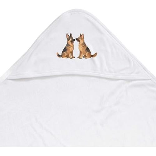 Azeeda 'German Shepherd Pair' Baby Hooded Towel (HT00041053)