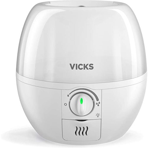Vicks 3-in-1 SleepyTime Humidifier, #1 Brand Recommended by Pediatricians*. Cool Mist Humidifier with Night-Light, and  Essential Oil Diffuser for Baby and Kids rooms. Visible Cool Mist, White.