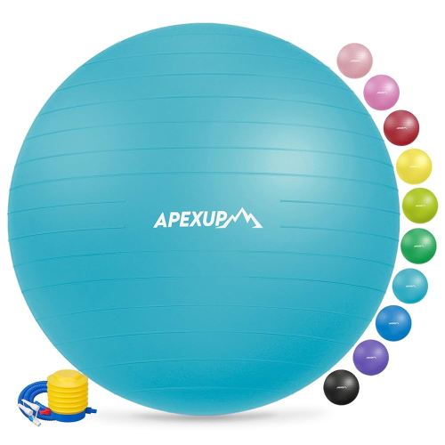 APEXUP Yoga & Pilates Ball - Anti Slip Heavy Duty Gym Ball for Fitness, Balance & Core Workout