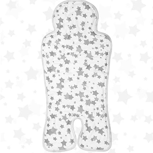 Pinkunn Gel Car Seat Cooling Pad for Baby Summer Breathable Stroller Ice Mat Car Seat Cooler Pad Chair Cooler Liners Cushion for Baby Child Dining Safety Seat(Gray,Star)