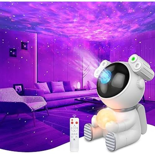 Astronaut Star Projector 2.0, Galaxy Projector for Bedroom, Astronaut Light Projector with Moon Lamp, LED Starry Night Light Projector for Kids, Room Decor, Party, Gift