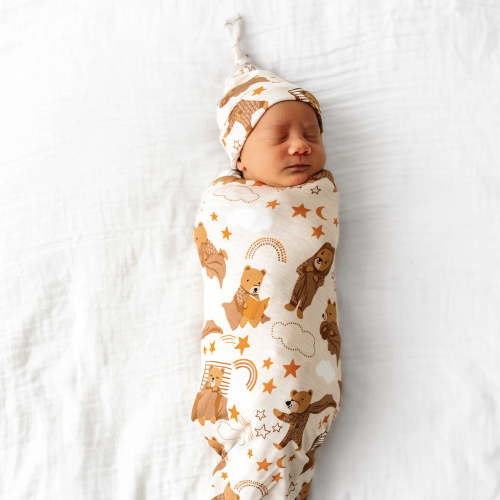 Beary Sleepy Swaddle & Hat Set - Little Sleepies