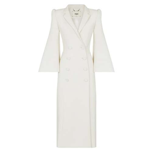 Fendi Wool Blend Double Breasted Coat | SaksFifthAvenue