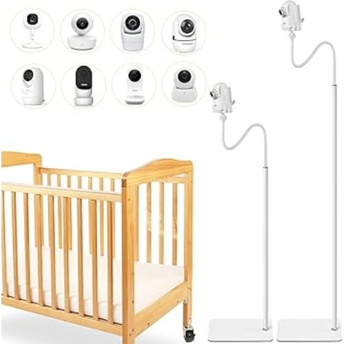 iTODOS Baby Monitor Floor Stand Holder Mount compatible with Infant Optics DXR-8 Pro,Nanit Pro & Flex Stand,VTech VM819/VM901,HelloBaby,Momcozy,eufy,Motorola,Owlet, Keep Baby Away from Touching