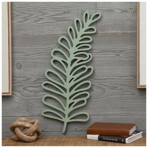 Sage Rounded Leaves Cutout Wood Wall Decor