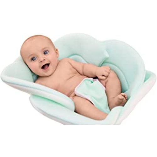 Soothing Company Baby Bath Pillow, Baby Newborn Essential, Baby Bath Cushion, Soft Easy to Dry, Baby Bath Flower for Bathtub or Sink, Baby Bath Sink Perfect for 0-6 Months, Baby Bathtub Mat (Green)