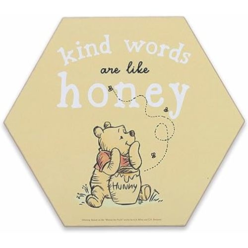 Disney Winnie the Pooh Kind Words Are the Honey Wood Wall Decor - Cute Winnie the Pooh Decoration for Kitchen, Bedroom or Office