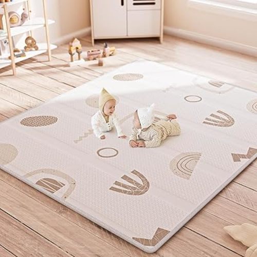 mloong Grand tapis de jeu pour bébé 180,3 x 150,9 cm – Tapis de jeu en mousse pour bébé, tapis de jeu pliable pour enfants, tapis de jeux pour bébé, léger