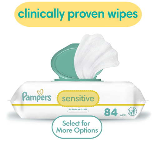 Pampers Sensitive Baby Wipes 1-Pack 84 Wipes (Select for More Options)