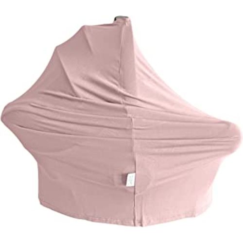 Baby Multi-Use Cover: 9-in-1 Baby Car Seat Cover, Nursing Cover, Grocery Cart Cover & More, Breastfeeding Must Haves First Time Mom on Baby Registry (Pale Mauve, Dusty Pink)