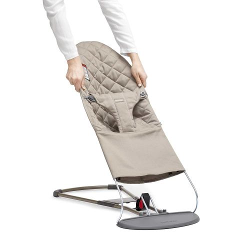 BabyBjörn Fabric Seat for Bouncer, Sand Gray, Cotton, Sand Gray, 1 Count (Pack of 1)