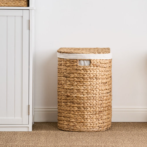 Bay Isle Home™ Ludmilla Round Tall Water Hyacinth Woven Wicker Laundry Hamper & Reviews | Wayfair