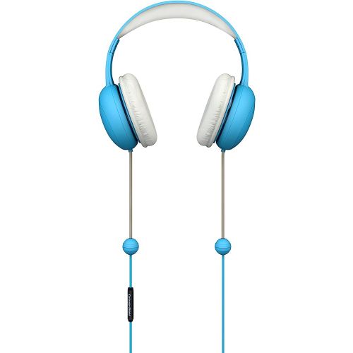 DefenderShield EMF-Free Over-Ear Kids Headphones - Universal Air Tube Wired Crystal Clear Stereo Headset with Microphone & Volume Control - Works with iPhone, Galaxy, iPad & Other Audio Devices