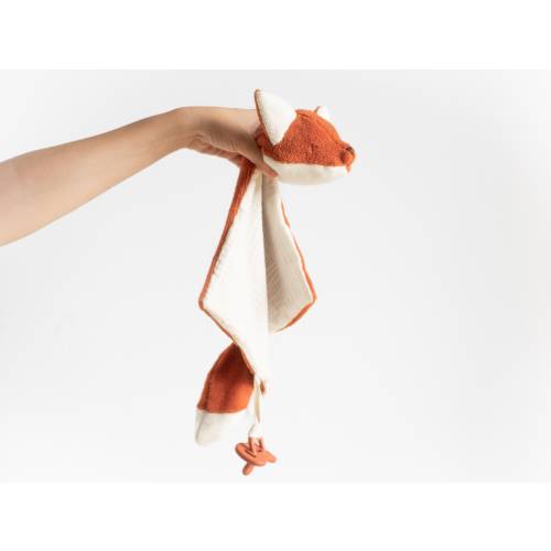 Personalized gender neutral baby gift. Animal lovey, fox plush 1 year old baby toy