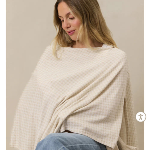 Cream Houndstooth Nursing Cover
