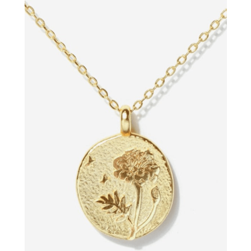 Gold Birth Flower Necklace