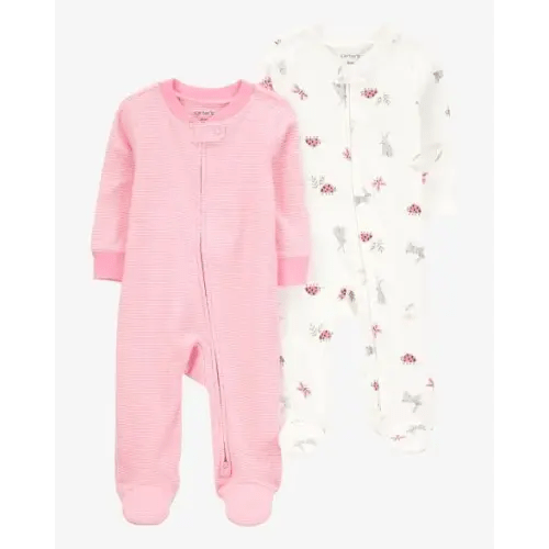 Baby 2-Pack Print 2-Way Zip Cotton Sleep & Play Pajamas - Carter's | Carter's