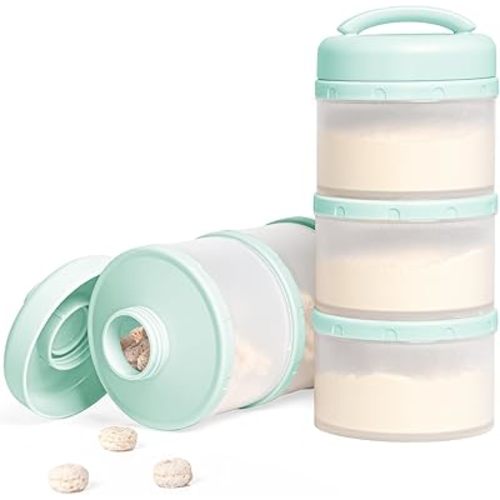 Termichy Stackable Formula Dispenser Portable Milk Powder Container, 2 Pack, Light Green