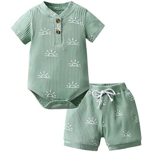 Newborn Baby Boy Clothes Baby Boys Outfits Clothing Sun Print Shorts 2Pcs Summer Clothes Sets