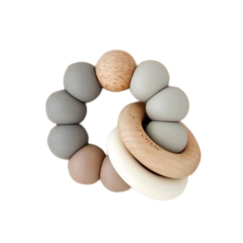 Wood and Silicone Teether Ring