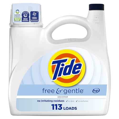 Tide Free & Gentle Liquid Laundry Detergent, 113 Loads, 4.4 L, Tide Laundry Detergent, Clean Laundry Detergent
