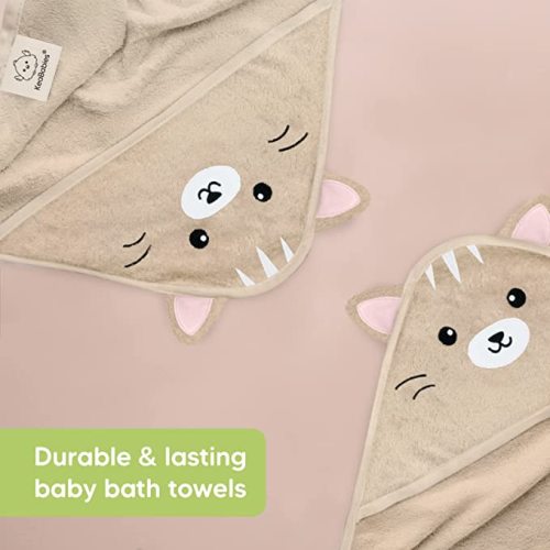KeaBabies Baby Hooded Towel - Bamboo Baby Towel Organic Bamboo Towel - Infant Towels - Large Bamboo Hooded Towel - Baby Bath Towel with Hood for Girls, Babies, Newborn Boys, Toddler (Cat)