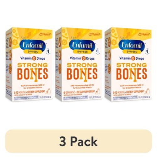 (3 pack) Enfamil Baby Vitamin D-Vi-Sol Liquid Vitamin D Drops, Supports Strong Teeth & Bone Development, 50mL Bottle