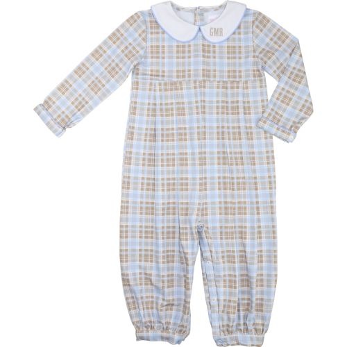 Blue And Khaki Plaid Knit Long Romper – Cecil & Lou
