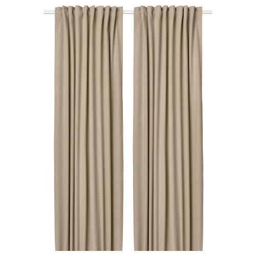 ROSENMANDEL Room darkening curtains, 1 pair - yellow-beige/with heading tape 53x98 "