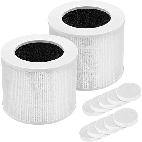 2-Pack Core Mini Filter Compatible with LEVOIT Core Mini Air Purifie-r, 3-in-1 H13 HEPA High-Efficiency Activated Carbon Pre-filter for LEVOIT Core Mini Replacement Filter, Core Mini